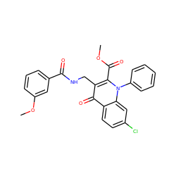 COC(=O)c1c(CNC(=O)c2cccc(OC)c2)c(=O)c2ccc(Cl)cc2n1-c1ccccc1 ZINC000096170227