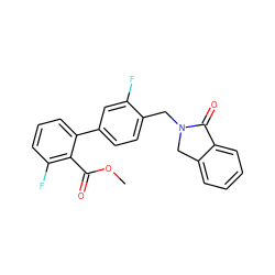 COC(=O)c1c(F)cccc1-c1ccc(CN2Cc3ccccc3C2=O)c(F)c1 ZINC000045375230