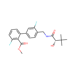 COC(=O)c1c(F)cccc1-c1ccc(CNC(=O)[C@@H](O)C(C)(C)C)c(F)c1 ZINC000029128640