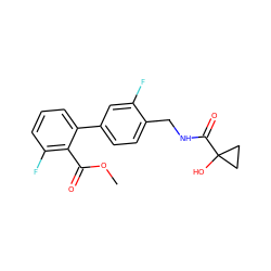 COC(=O)c1c(F)cccc1-c1ccc(CNC(=O)C2(O)CC2)c(F)c1 ZINC000029128797