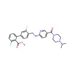 COC(=O)c1c(F)cccc1-c1ccc(CNc2ccc(C(=O)N3CCN(C(C)C)CC3)cn2)c(F)c1 ZINC000036161577