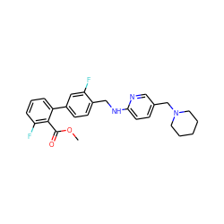 COC(=O)c1c(F)cccc1-c1ccc(CNc2ccc(CN3CCCCC3)cn2)c(F)c1 ZINC000036161618