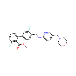 COC(=O)c1c(F)cccc1-c1ccc(CNc2ccc(CN3CCOCC3)cn2)c(F)c1 ZINC000036161582