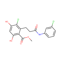 COC(=O)c1c(O)cc(O)c(Cl)c1CCC(=O)Nc1cccc(Cl)c1 ZINC000299835332