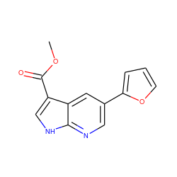 COC(=O)c1c[nH]c2ncc(-c3ccco3)cc12 ZINC001772581228