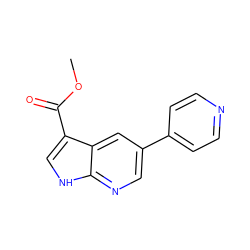 COC(=O)c1c[nH]c2ncc(-c3ccncc3)cc12 ZINC001239609479