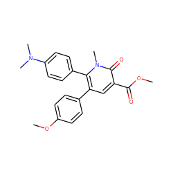 COC(=O)c1cc(-c2ccc(OC)cc2)c(-c2ccc(N(C)C)cc2)n(C)c1=O ZINC000013473206