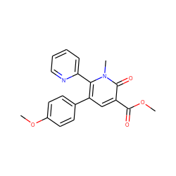 COC(=O)c1cc(-c2ccc(OC)cc2)c(-c2ccccn2)n(C)c1=O ZINC000013473209