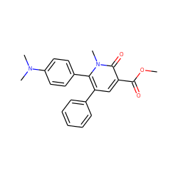 COC(=O)c1cc(-c2ccccc2)c(-c2ccc(N(C)C)cc2)n(C)c1=O ZINC000013473205