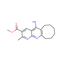 COC(=O)c1cc2c(N)c3c(nc2nc1C)CCCCCC3 ZINC000049035610