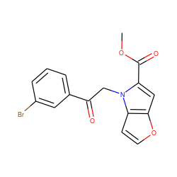 COC(=O)c1cc2occc2n1CC(=O)c1cccc(Br)c1 ZINC001772656892