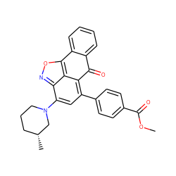 COC(=O)c1ccc(-c2cc(N3CCC[C@@H](C)C3)c3noc4c3c2C(=O)c2ccccc2-4)cc1 ZINC000095563364