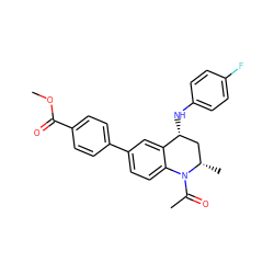 COC(=O)c1ccc(-c2ccc3c(c2)[C@H](Nc2ccc(F)cc2)C[C@H](C)N3C(C)=O)cc1 ZINC000299835051