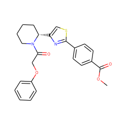 COC(=O)c1ccc(-c2nc([C@H]3CCCCN3C(=O)COc3ccccc3)cs2)cc1 ZINC000118596682