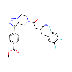 COC(=O)c1ccc(-c2nnn3c2CN(C(=O)C[C@H](N)Cc2cc(F)c(F)cc2F)CC3)cc1 ZINC000066076765