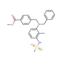 COC(=O)c1ccc(CN(Cc2ccccc2)c2cccc(NS(C)(=O)=O)c2C)cc1 ZINC000026295775