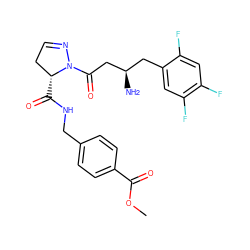 COC(=O)c1ccc(CNC(=O)[C@@H]2CC=NN2C(=O)C[C@H](N)Cc2cc(F)c(F)cc2F)cc1 ZINC000040862732