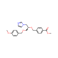 COC(=O)c1ccc(CO[C@@H](COCc2ccc(OC)cc2)Cn2ccnc2)cc1 ZINC000029341740