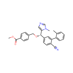 COC(=O)c1ccc(CO[C@@H](c2ccc(C#N)c(-c3ccccc3C)c2)c2cncn2C)cc1 ZINC000028358041