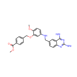COC(=O)c1ccc(COc2cc(NCc3ccc4nc(N)nc(N)c4c3)ccc2OC)cc1 ZINC000049803895
