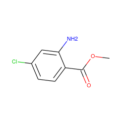 COC(=O)c1ccc(Cl)cc1N ZINC000000152841