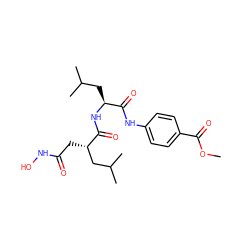 COC(=O)c1ccc(NC(=O)[C@H](CC(C)C)NC(=O)[C@@H](CC(=O)NO)CC(C)C)cc1 ZINC000003812153