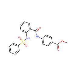 COC(=O)c1ccc(NC(=O)c2ccccc2NS(=O)(=O)c2ccccc2)cc1 ZINC000001111086