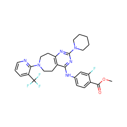 COC(=O)c1ccc(Nc2nc(N3CCCCC3)nc3c2CCN(c2ncccc2C(F)(F)F)CC3)cc1F ZINC000148930841