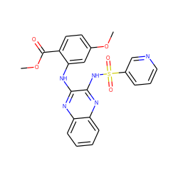 COC(=O)c1ccc(OC)cc1Nc1nc2ccccc2nc1NS(=O)(=O)c1cccnc1 ZINC000138160849