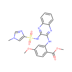 COC(=O)c1ccc(OC)cc1Nc1nc2ccccc2nc1NS(=O)(=O)c1cn(C)cn1 ZINC000138160733