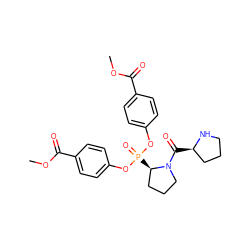 COC(=O)c1ccc(OP(=O)(Oc2ccc(C(=O)OC)cc2)[C@@H]2CCCN2C(=O)[C@@H]2CCCN2)cc1 ZINC000013795519