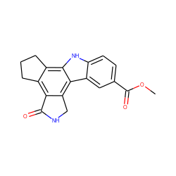 COC(=O)c1ccc2[nH]c3c4c(c5c(c3c2c1)CNC5=O)CCC4 ZINC000028569877