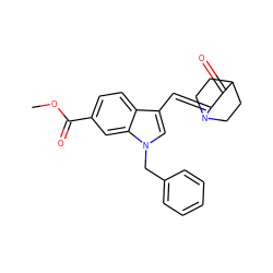 COC(=O)c1ccc2c(/C=C3/C(=O)C4CCN3CC4)cn(Cc3ccccc3)c2c1 ZINC000101673097