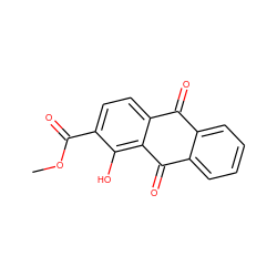 COC(=O)c1ccc2c(c1O)C(=O)c1ccccc1C2=O ZINC000004190787