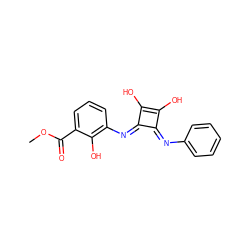 COC(=O)c1cccc(/N=c2\c(O)c(O)\c2=N/c2ccccc2)c1O ZINC000036143773