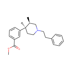 COC(=O)c1cccc([C@]2(C)CCN(CCc3ccccc3)C[C@@H]2C)c1 ZINC000013587976