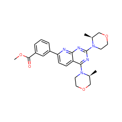 COC(=O)c1cccc(-c2ccc3c(N4CCOC[C@@H]4C)nc(N4CCOC[C@@H]4C)nc3n2)c1 ZINC000139415405