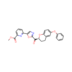 COC(=O)c1cccc(-c2cnc(C(=O)[C@@H]3CCc4cc(Oc5ccccc5)ccc4O3)o2)n1 ZINC000169336422