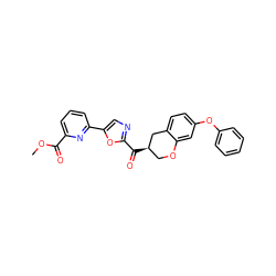 COC(=O)c1cccc(-c2cnc(C(=O)[C@@H]3COc4cc(Oc5ccccc5)ccc4C3)o2)n1 ZINC000169336451