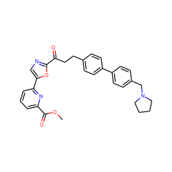 COC(=O)c1cccc(-c2cnc(C(=O)CCc3ccc(-c4ccc(CN5CCCC5)cc4)cc3)o2)n1 ZINC000029136107