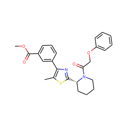 COC(=O)c1cccc(-c2nc([C@H]3CCCCN3C(=O)COc3ccccc3)sc2C)c1 ZINC000118597709