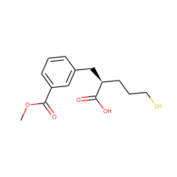 COC(=O)c1cccc(C[C@@H](CCCS)C(=O)O)c1 ZINC000013686658