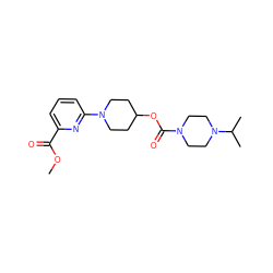 COC(=O)c1cccc(N2CCC(OC(=O)N3CCN(C(C)C)CC3)CC2)n1 ZINC000223520168