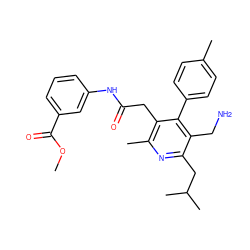 COC(=O)c1cccc(NC(=O)Cc2c(C)nc(CC(C)C)c(CN)c2-c2ccc(C)cc2)c1 ZINC000066156767