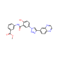 COC(=O)c1cccc(NC(=O)c2cc(-n3cc(-c4ccc5nccnc5c4)nn3)ccc2O)c1 ZINC000653918655