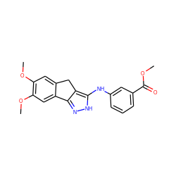 COC(=O)c1cccc(Nc2[nH]nc3c2Cc2cc(OC)c(OC)cc2-3)c1 ZINC000013677847