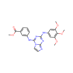 COC(=O)c1cccc(Nc2nc(Nc3cc(OC)c(OC)c(OC)c3)nc3nccn23)c1 ZINC000299868913