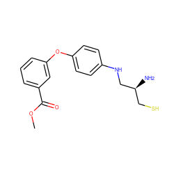 COC(=O)c1cccc(Oc2ccc(NC[C@@H](N)CS)cc2)c1 ZINC000028765632