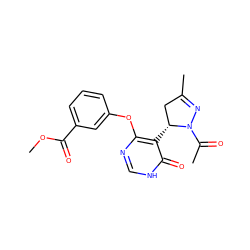 COC(=O)c1cccc(Oc2nc[nH]c(=O)c2[C@@H]2CC(C)=NN2C(C)=O)c1 ZINC000072177735