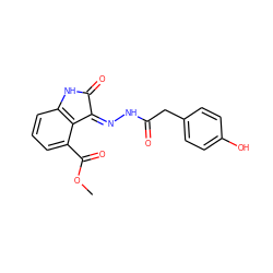 COC(=O)c1cccc2c1/C(=N/NC(=O)Cc1ccc(O)cc1)C(=O)N2 ZINC000072178890